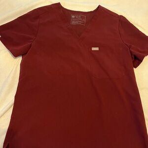 Figs Women’s Catarina Short Sleeve Maroon Scrub Too